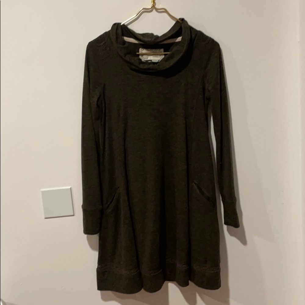 Anthropologie lace detail cowl neck dress